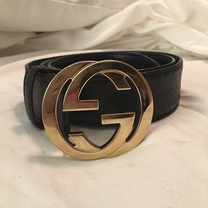 Gucci Interlocking G Buckle Leather Belt 85/34